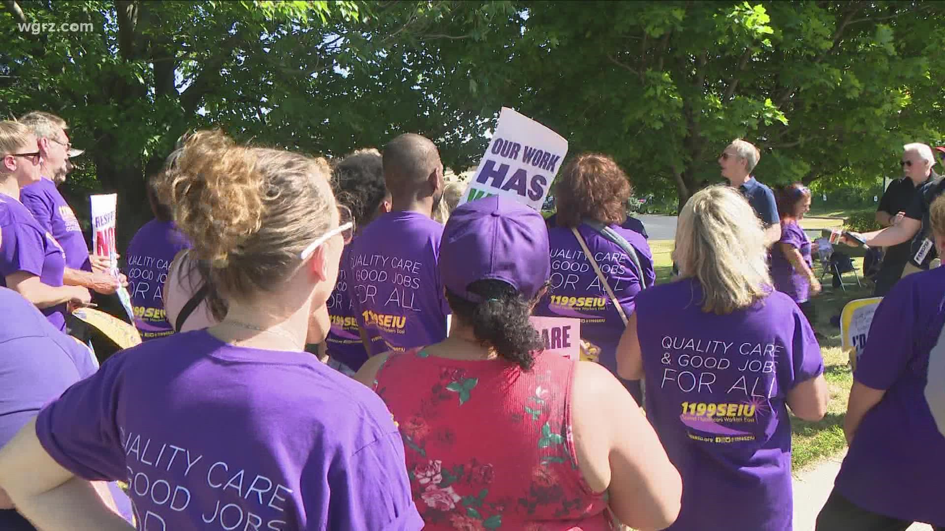 Caregivers from 9 nursing home facilities in WNY are on strike. The workers are demanding higher wages and asking for more recruitment and retaining of workers.
