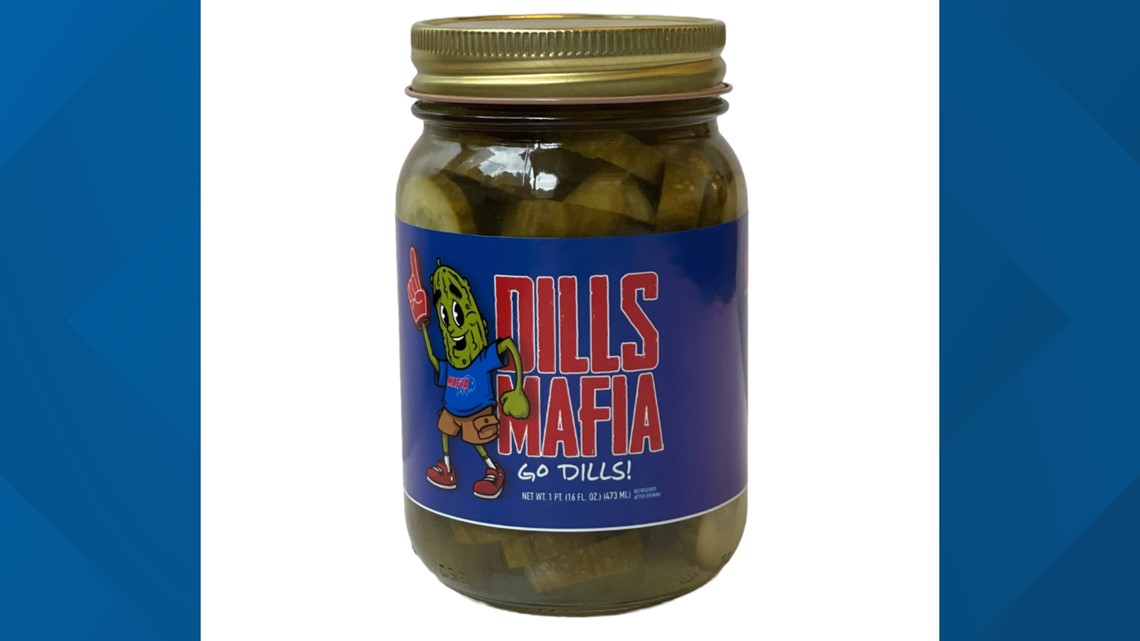 Dills Mafia' a Buffalo Bills-themed pickle jars is now available at Tops