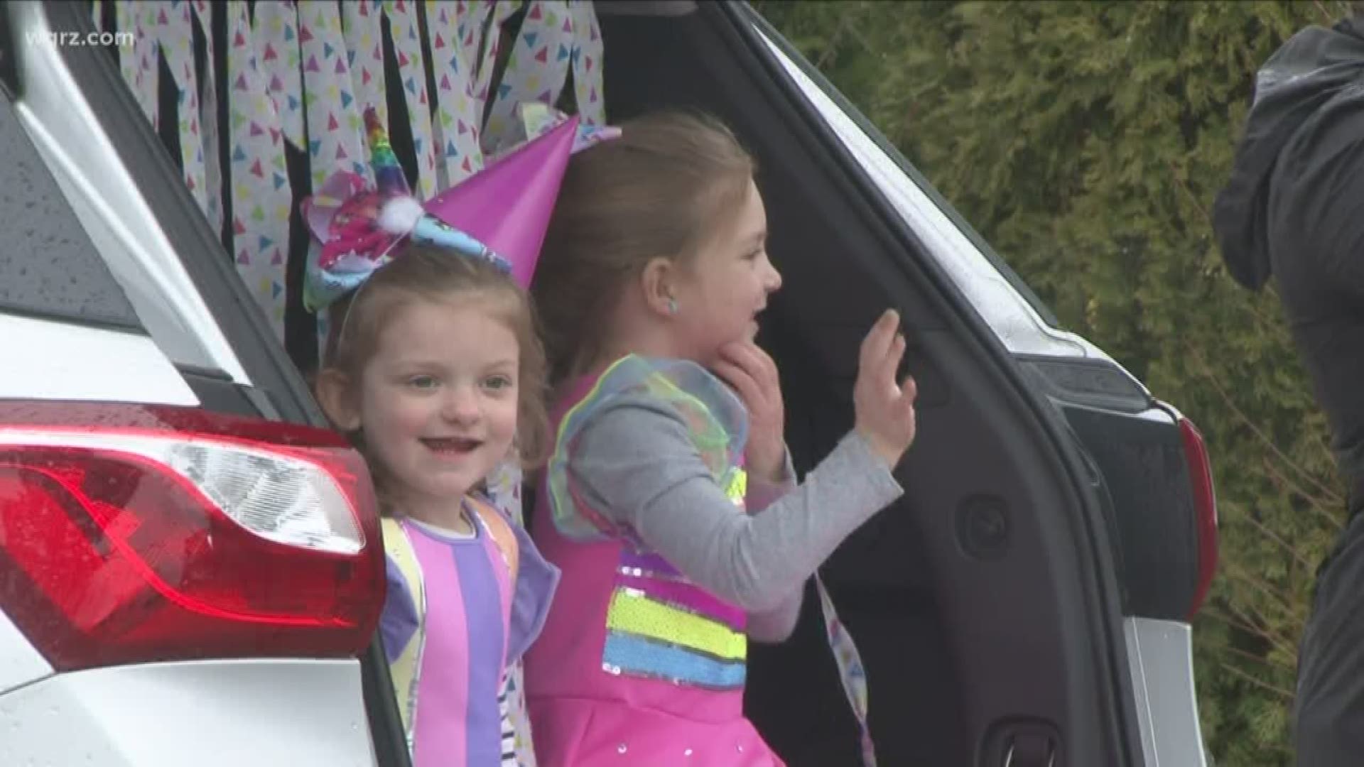 Folks there found another way to make Angelina's day special with a parade down Julie Court to celebrate, complete with police, a fire truck and a whole lot more.