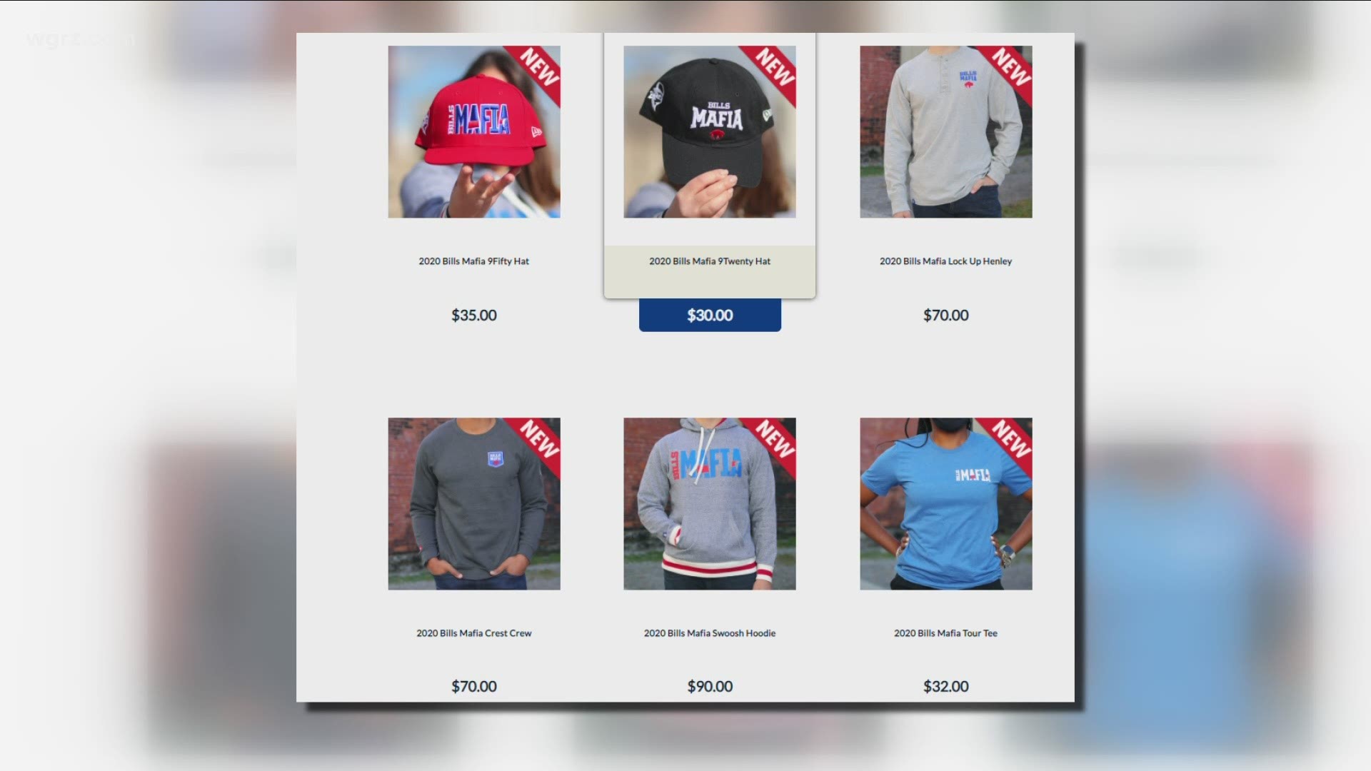 On Wednesday, the Bills released six items on to the team's online shop.