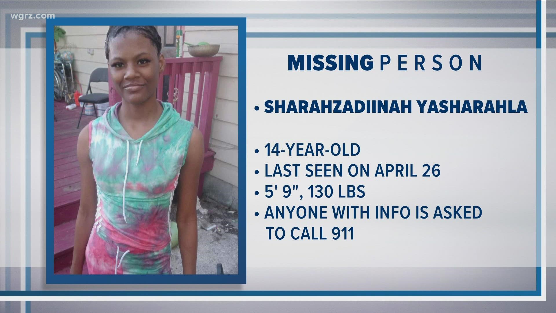 Police are asking for your help in finding 14-year-old Sharahzandiinah Yasharahla, who was last seen April 26th, on High Street in the city of Buffalo.