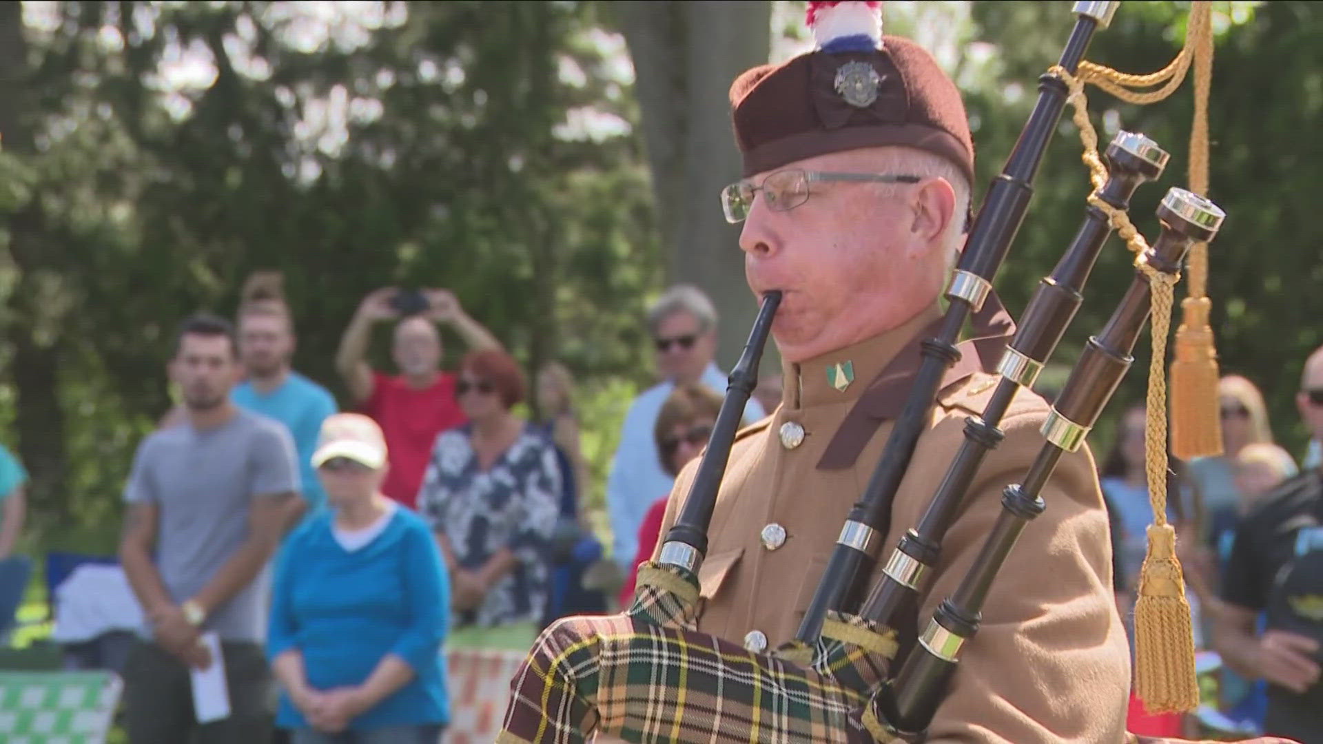 A tribute to vets with a ceremony was held Sunday at the town's Veterans Memorial in Amherst State Park.