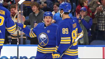 Buffalo Sabres - Rasmus Dahlin threw out the first pitch