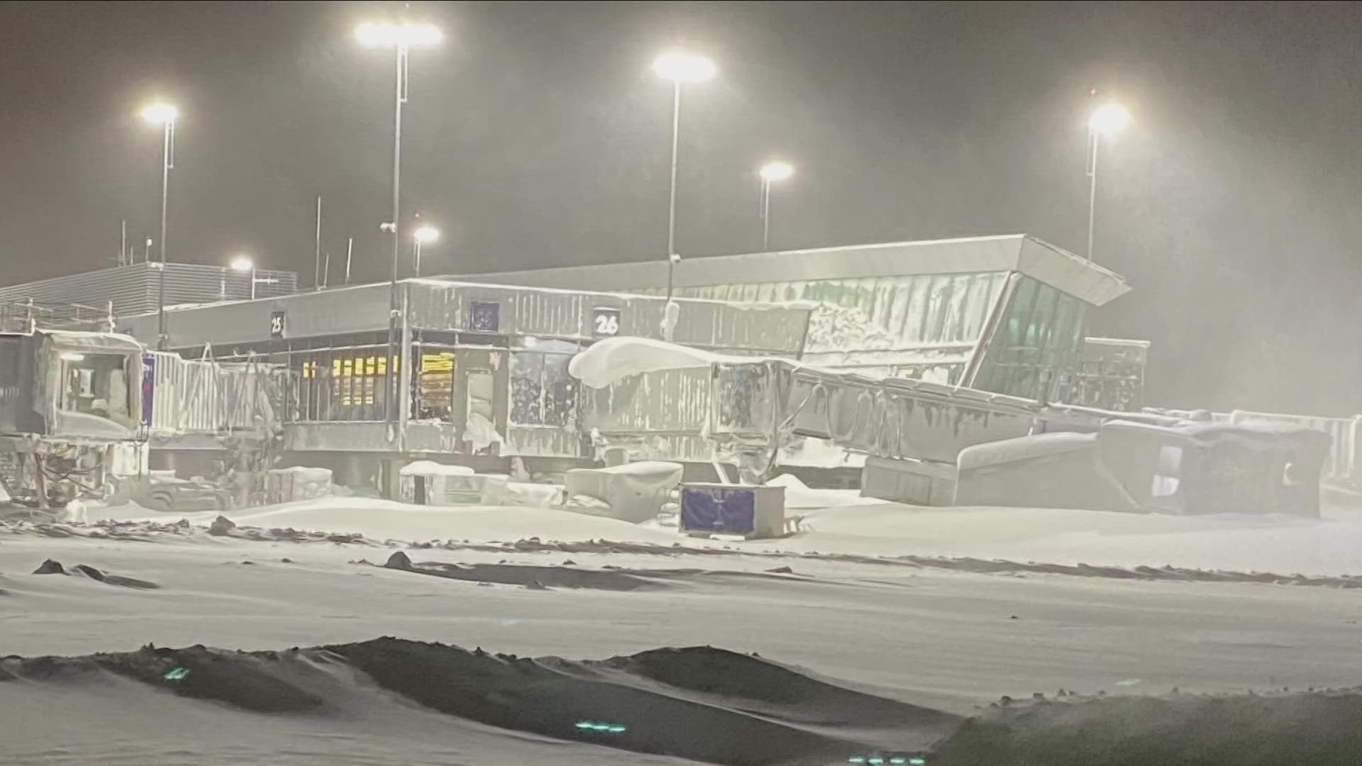 While there were no casualties on airport property during the storm, employees are critical about lack of communication.