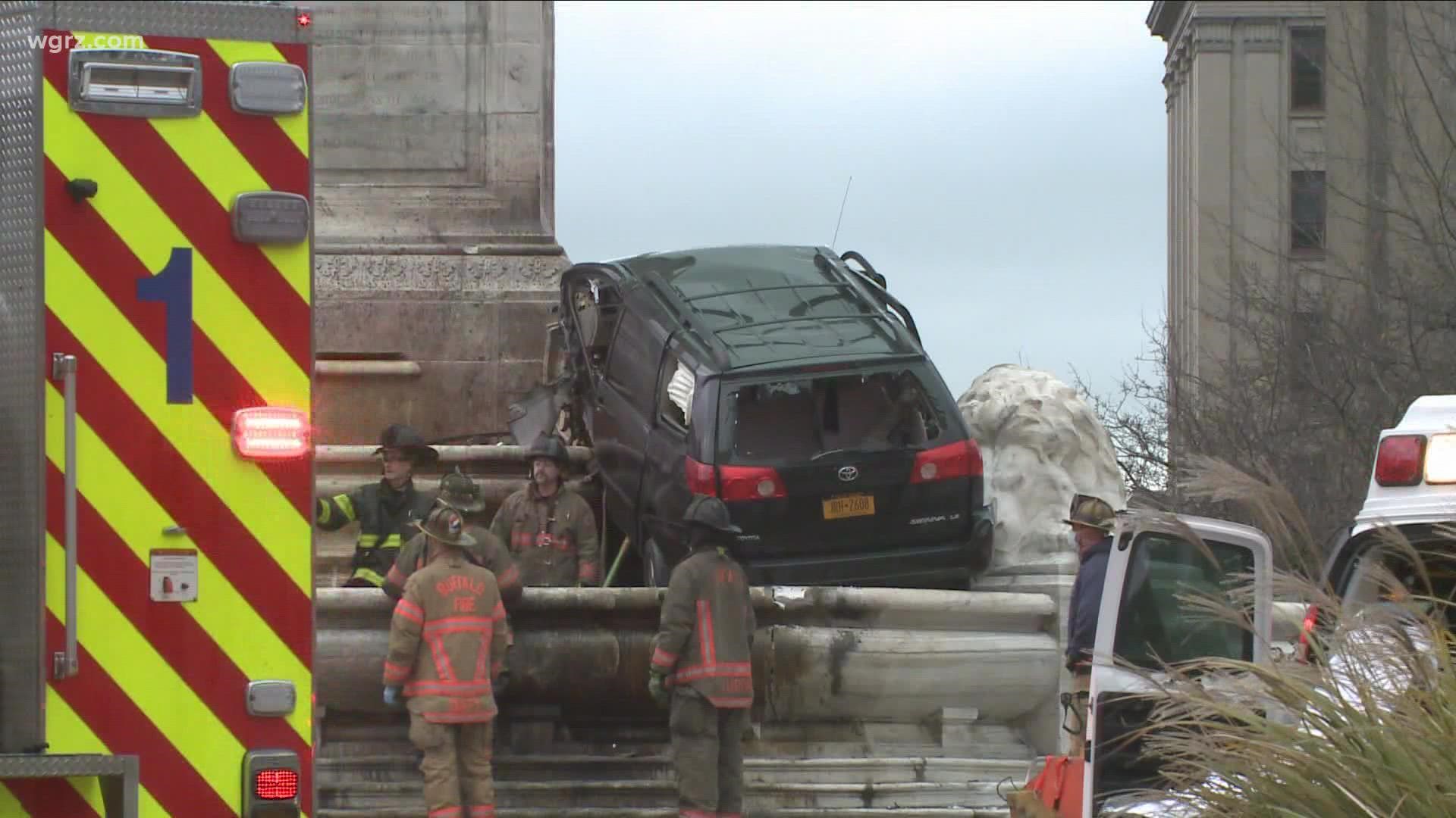 A man who drove his car into a monument at Niagara Square killing the passenger has been found guilty of several charges including manslaughter.