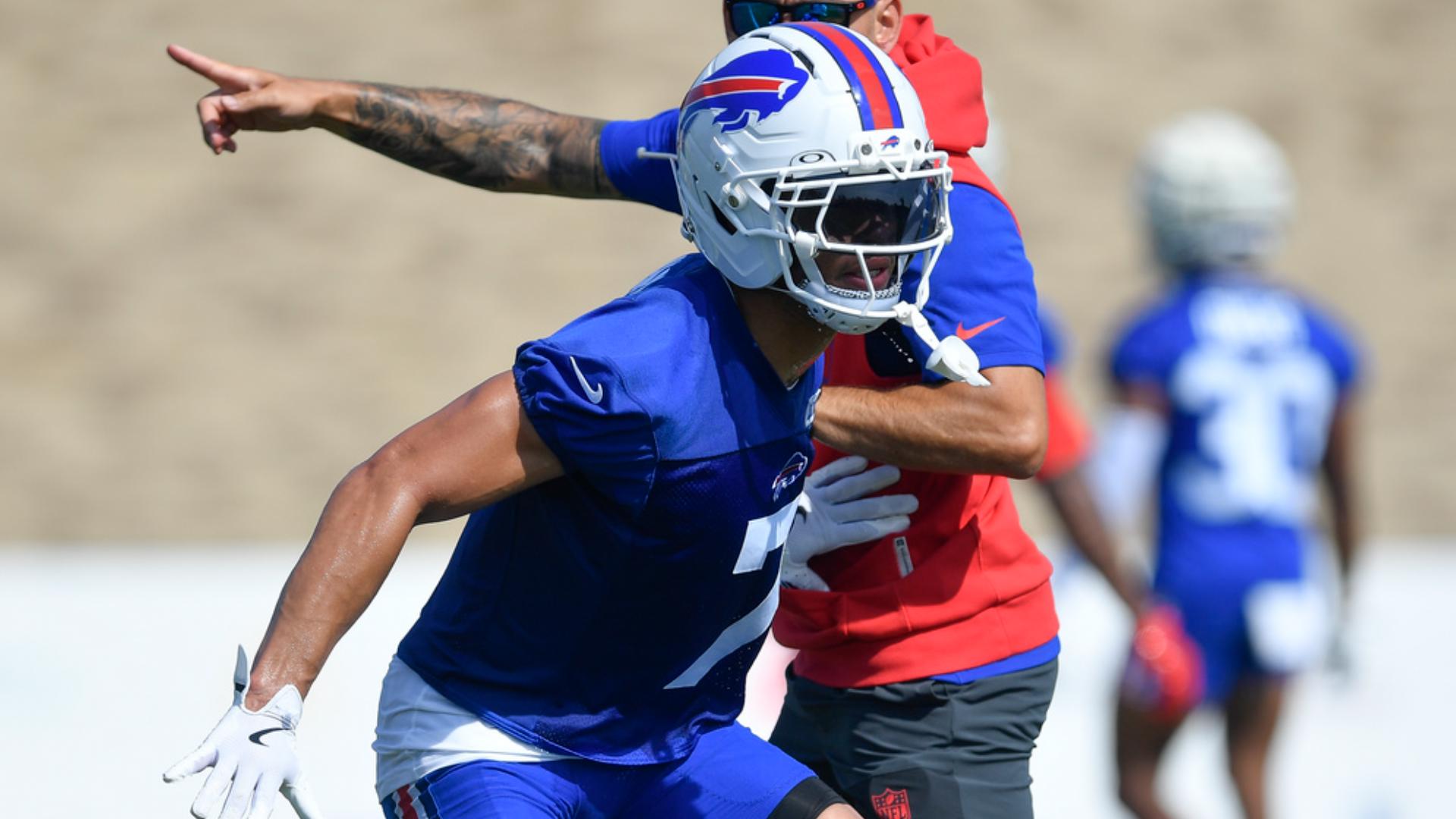 Buffalo Bills Greg Rousseau, Taron Johnson speak to the media at Training Camp