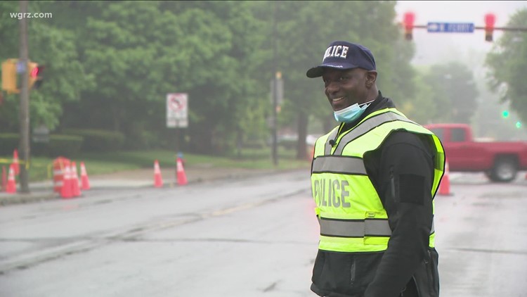 Local traffic control officer driving home smiles