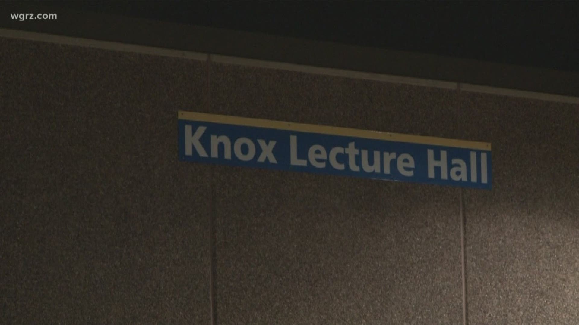 Campus Police at UB are looking for whomever wrote racist, anti-semitic, and homophobic slurs on a bathroom stall. They were found in a bathroom in Knox Hall.