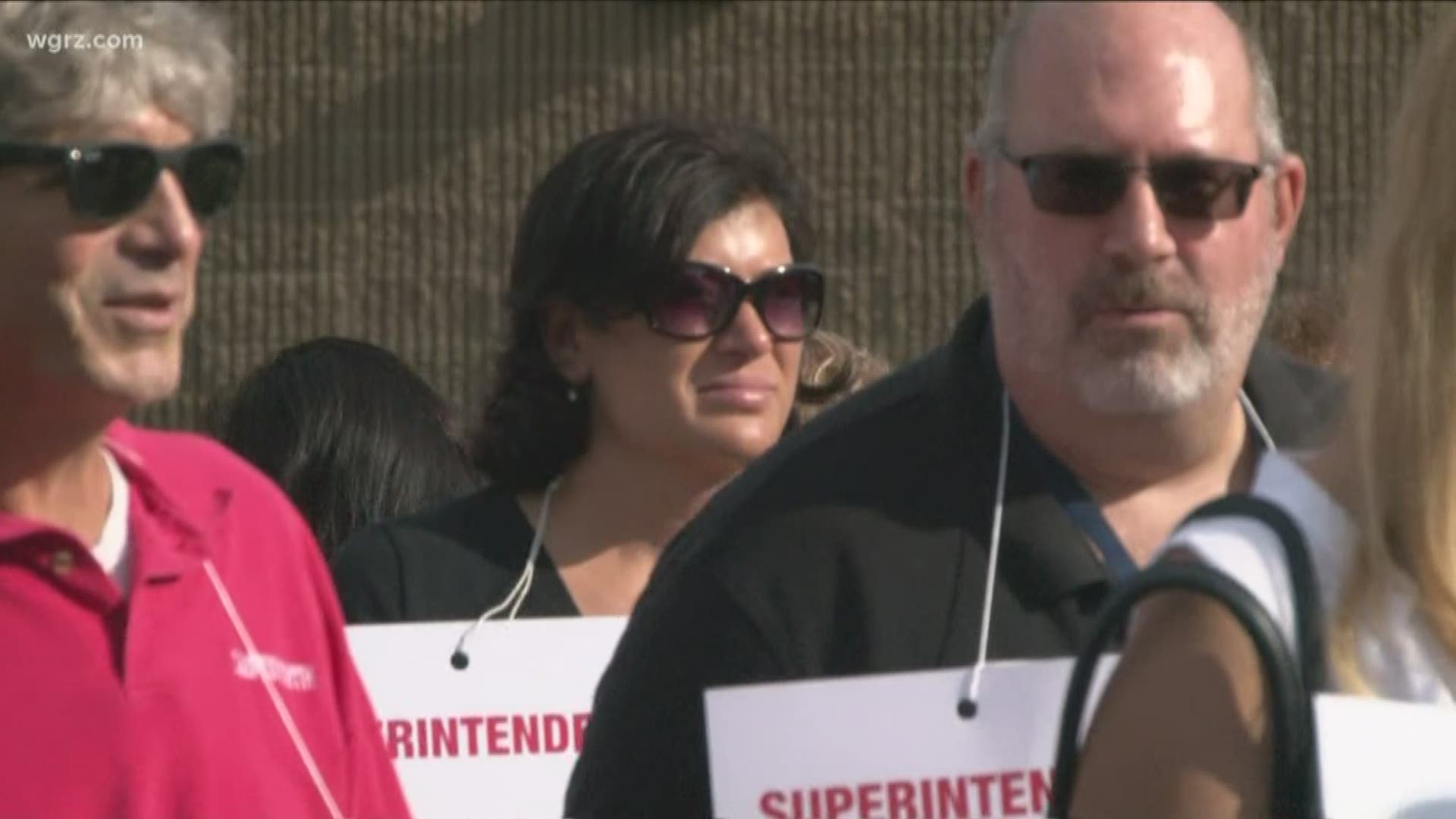 The Buffalo Teachers Federation held a protest Wednesday afternoon at the Waterfront School.
