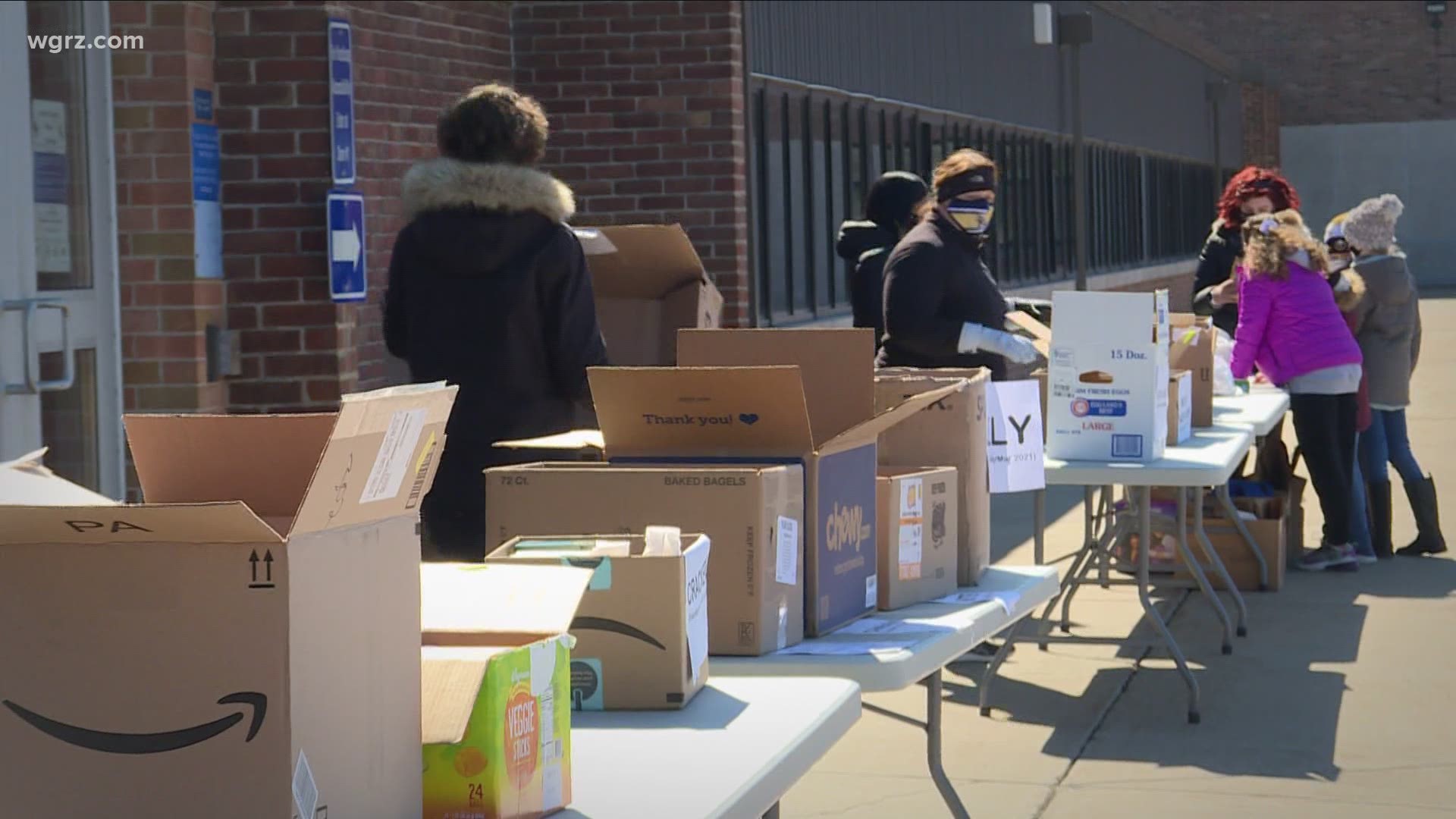 Students from Sweet Home high school and a six year old from Lackawanna held food drives today to help those in need.