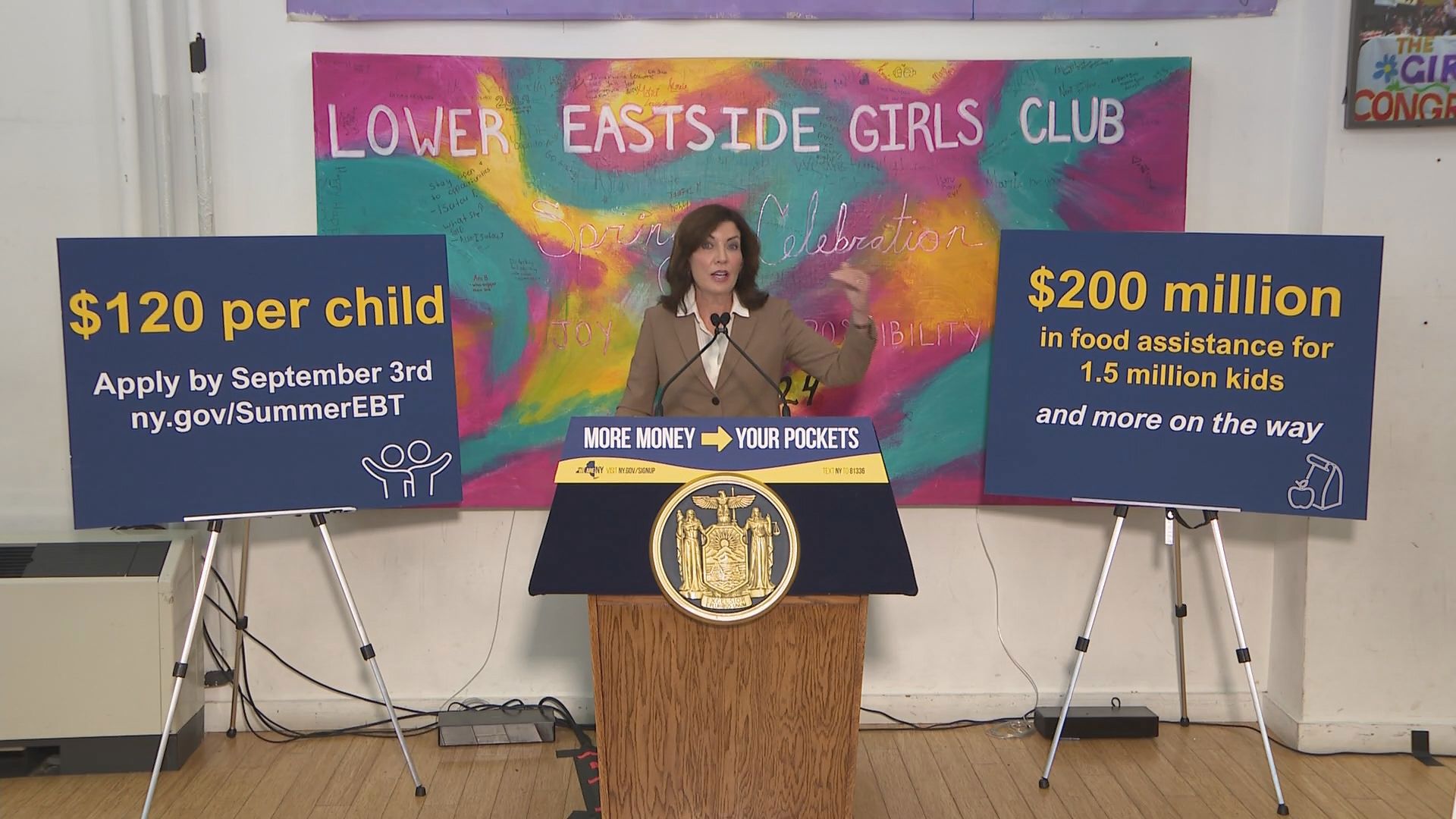 New York Governor Kathy Hochul announced nearly $200 million in food assistance going to 1.5 million children across New York state.