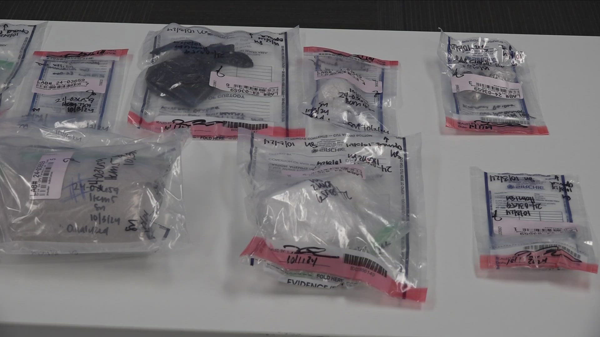 Approximately $20,000 cash, guns, fentanyl, and suspected cocaine were seized.