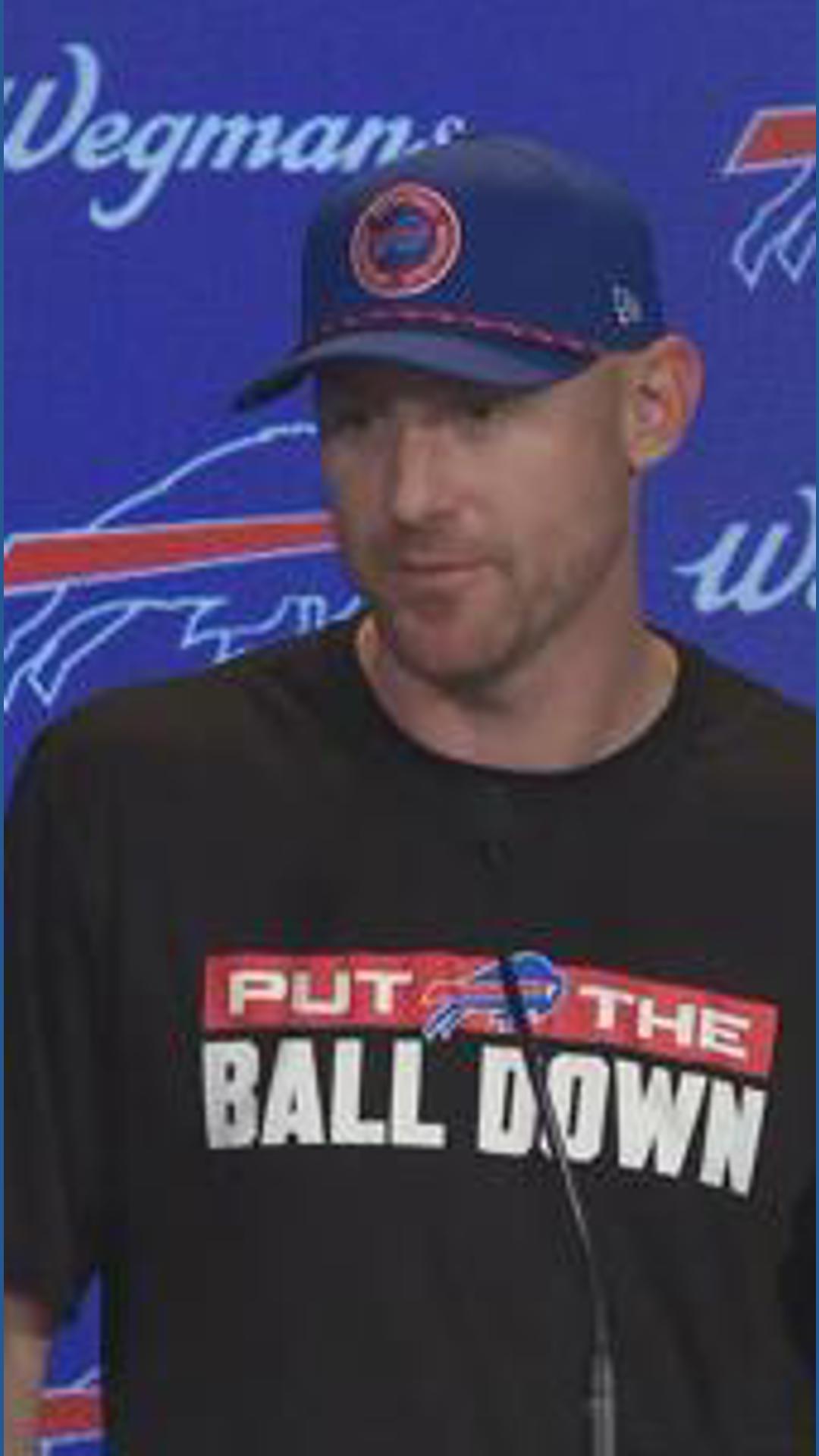 Joe Brady and the Bills coordinators speak to the media after Sunday's ...