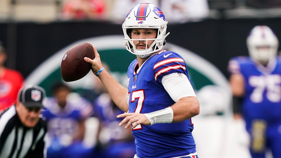 Bills QB Allen returns to practice, questionable for Sunday