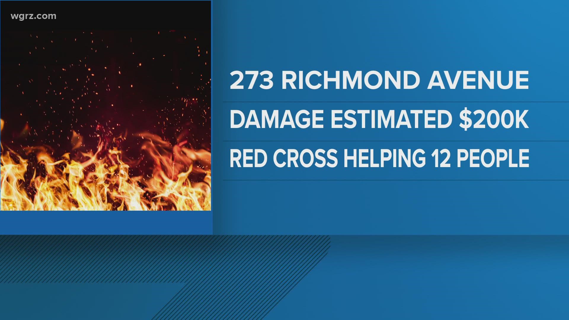 A fire Sunday morning displaced 12 people. It happened on Richmond Avenue just after 8. The Buffalo Fire Department says it started on the third floor.