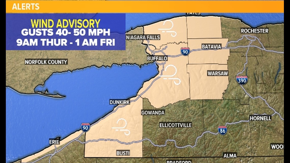 A Wind Advisory has been issued for parts of WNY on Thursday - Vimarsana News
