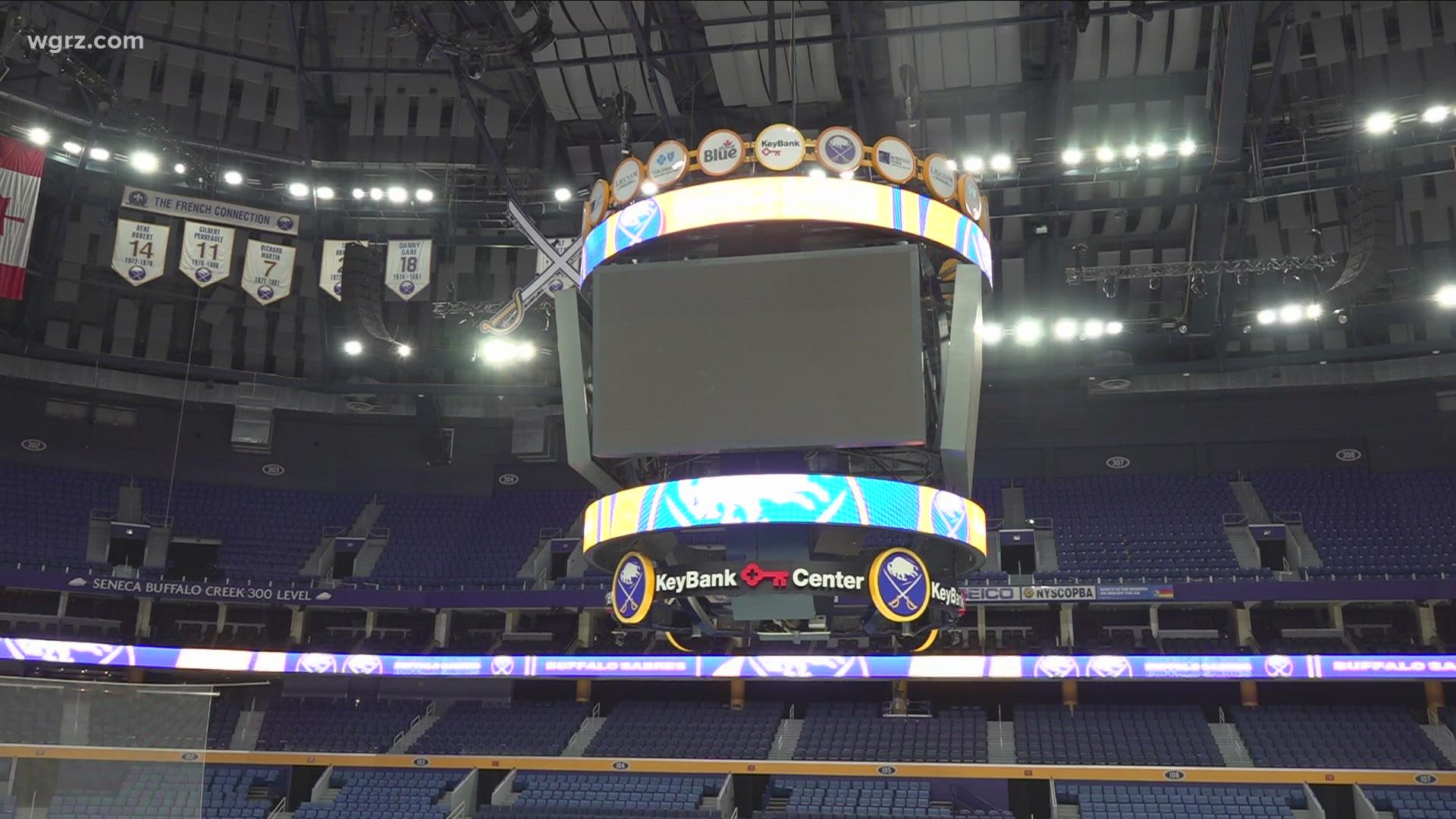 The Buffalo Sabres give fans an update on new regulations and a peek at the new upgrades made to Key Bank Center ahead of the season opener.