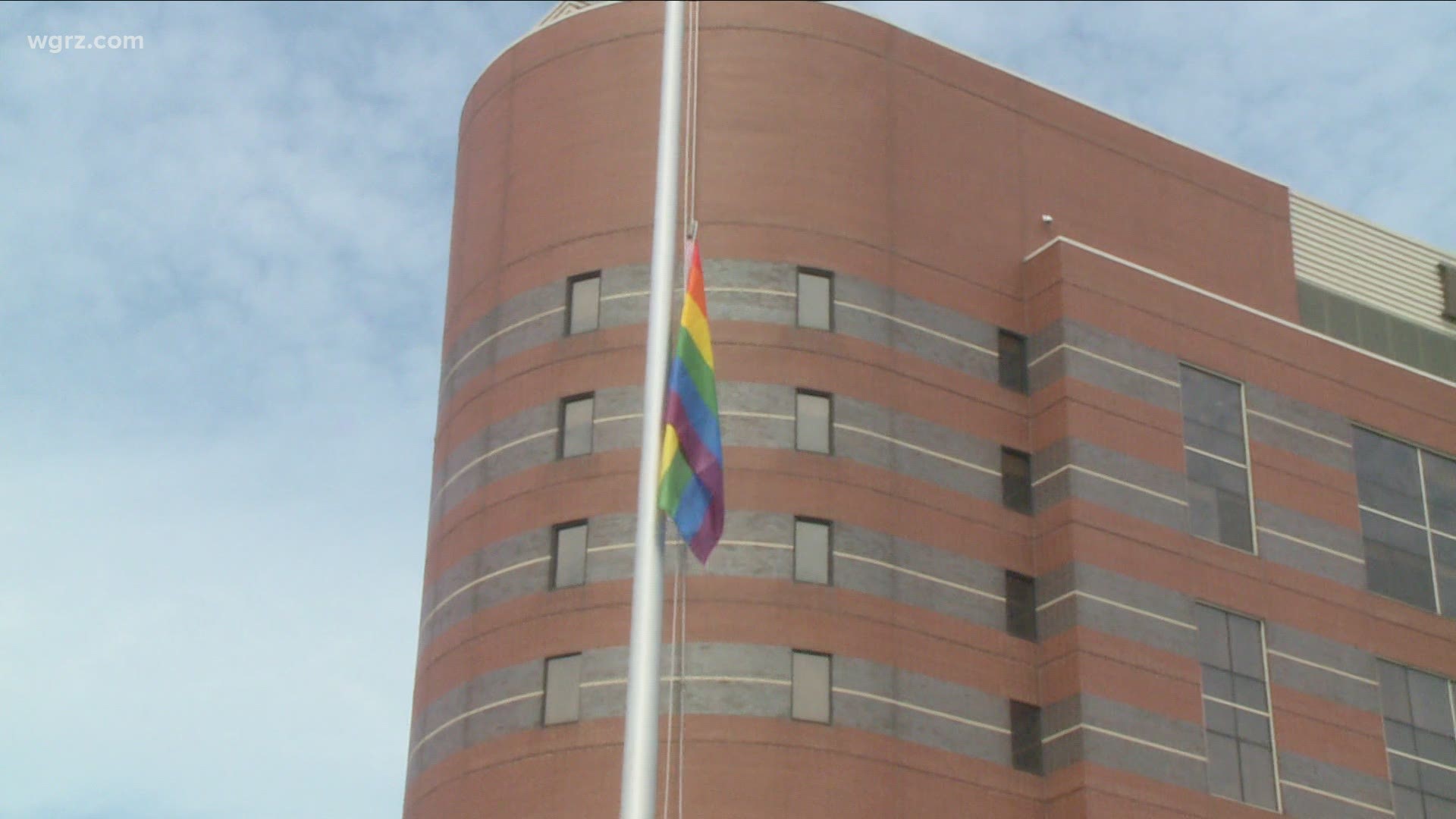 And with Pride Month still in full swing on Monday, Roswell Park raised their rainbow flag in Kaminski Park.