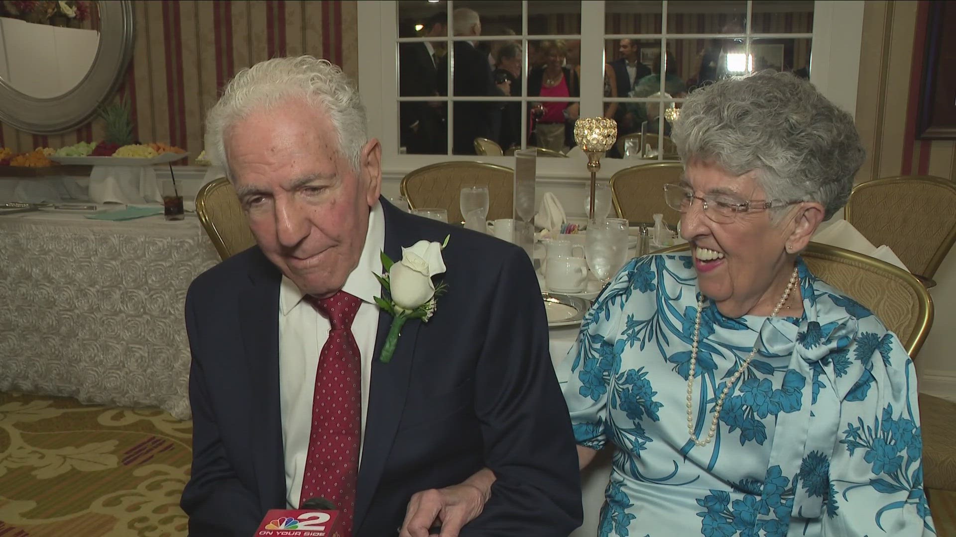 The two 89 year-olds tied the knot yesterday surrounded by their friends and family.