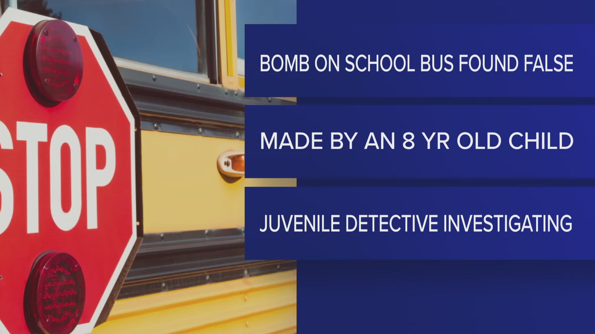 GENESEE COUNTY 9-1-1 DISPATCH RECEIVED A CALL FROM A LOCAL BUSINESS Which HAD GOTTEN A CALL ABOUT A 'BOMB ON A SCHOOL BUS.'