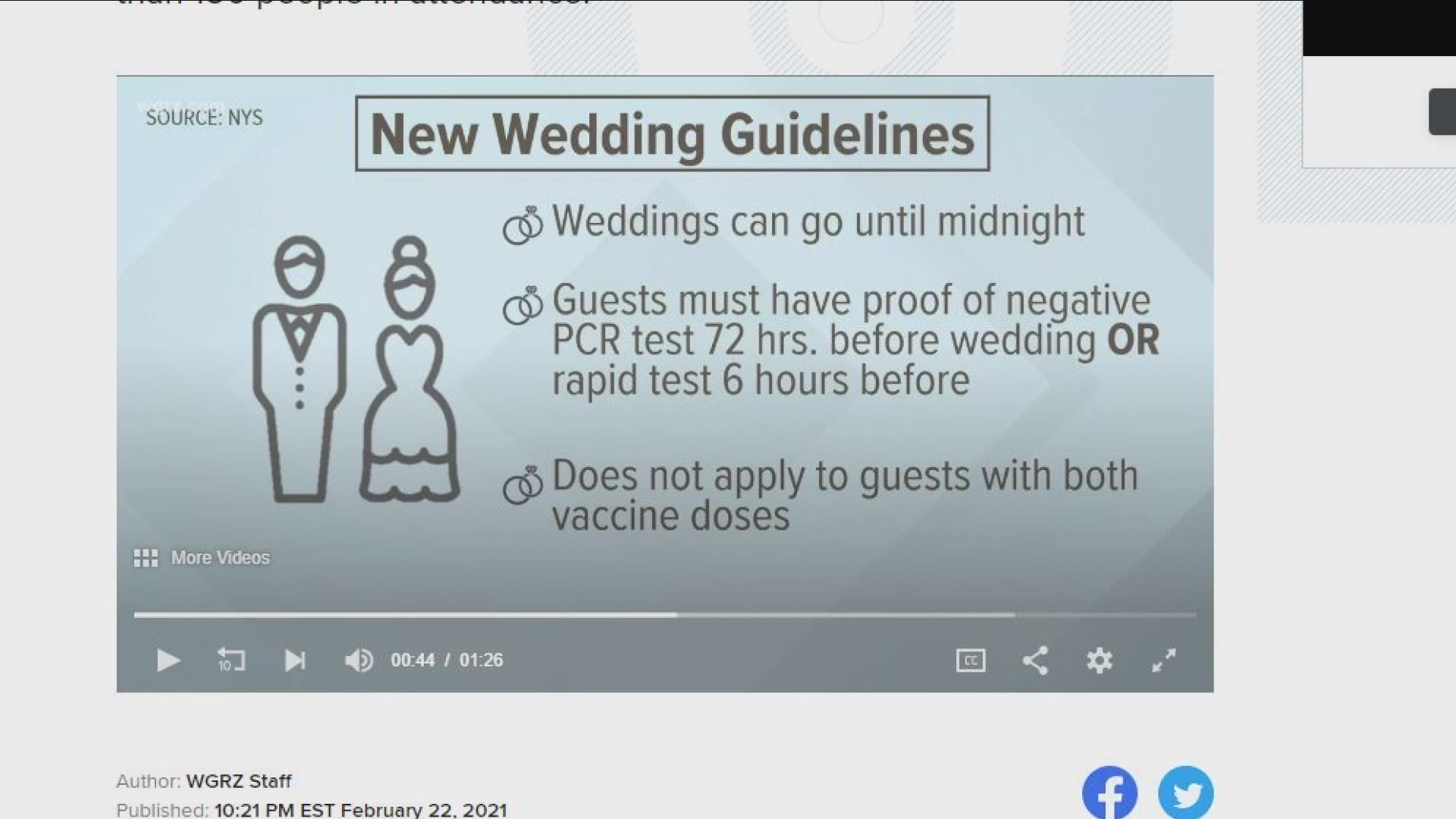 NYS updates wedding guidelines