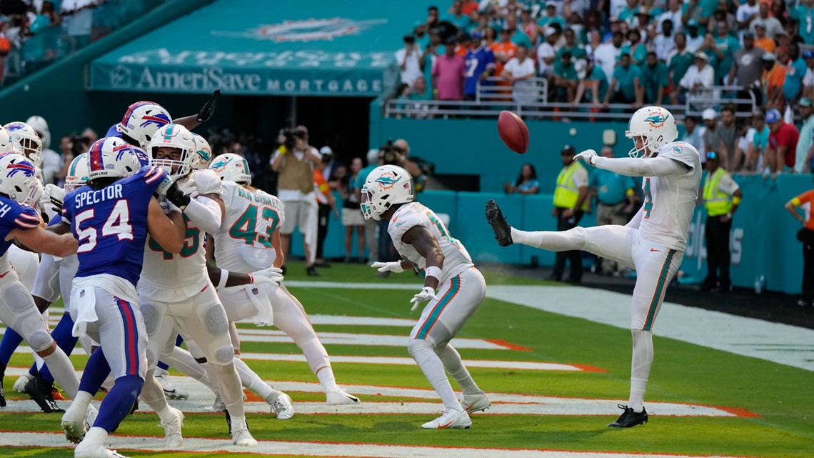 Dolphins vs. Bills score, takeaways: Miami survives Josh Allen-led Buffalo,  'butt punt' to remain undefeated 