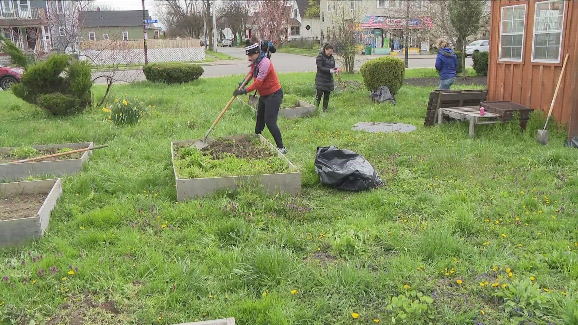 Volunteers are working to regenerate a garden on East Delevan Avenue. Groundwork Buffalo also allows kids to help with the planting.
