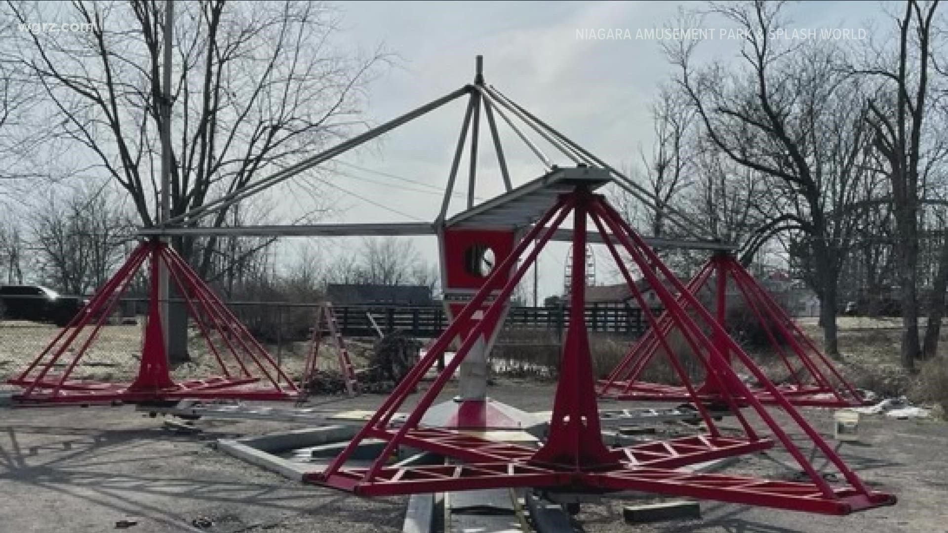 Scrambler Ride Design Amusement Park update,Scrambler ride being installed | wgrz.com