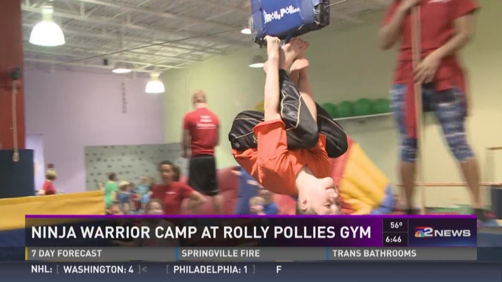 Daybreak's John Beard takes a look inside the Children's Ninja Warrior Camp at Rolly Pollies Gym.