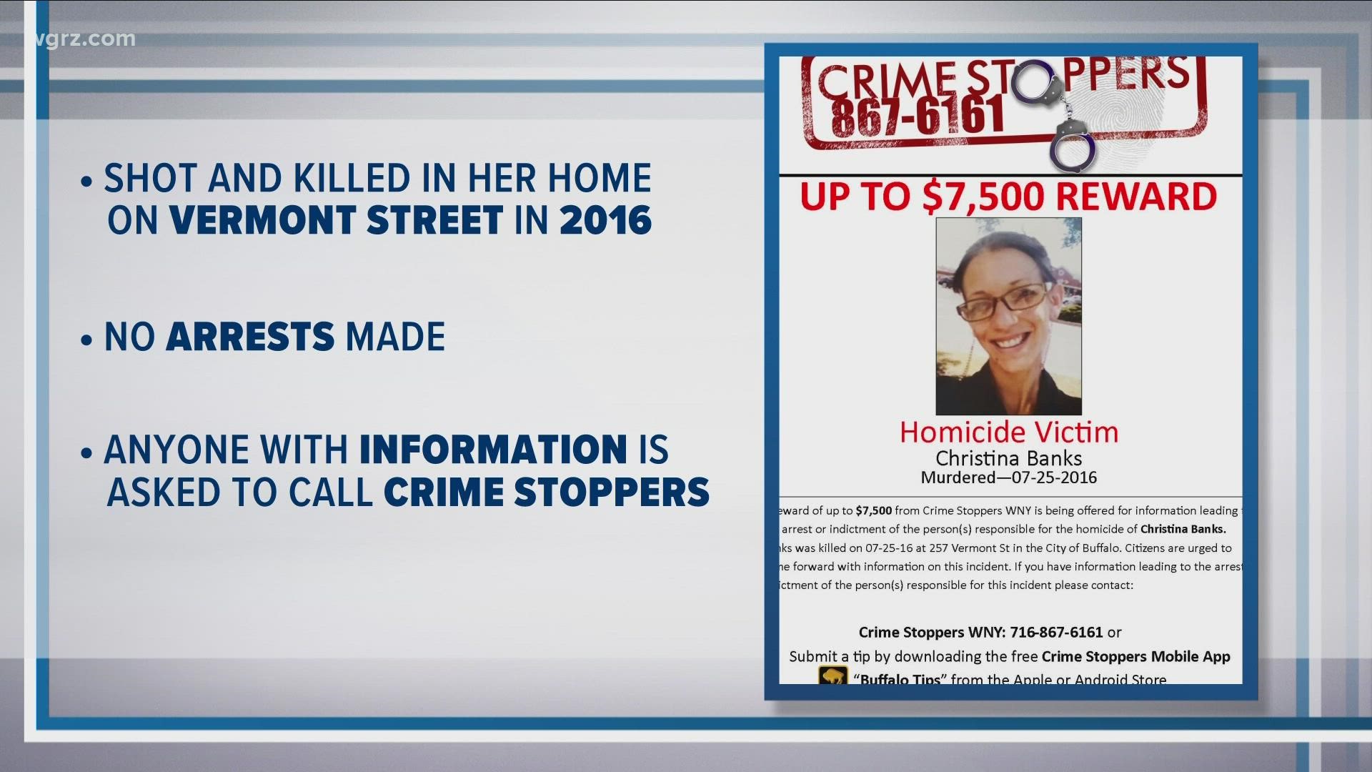 Police are trying to find the person who killed Christina Banks. She was shot and killed in her home.