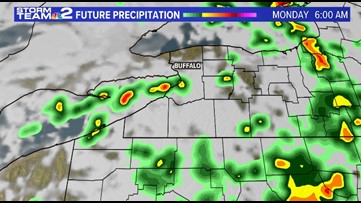 Thunderstorms on Monday, with a few stronger storms possible