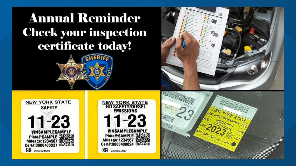 Niagara County Sheriff reminds drivers about expired inspections