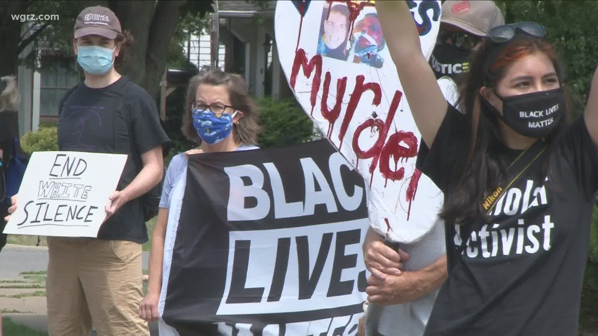 Local activists who helped organize the protest say they wanted to give people of color a platform to share their experiences and stories.