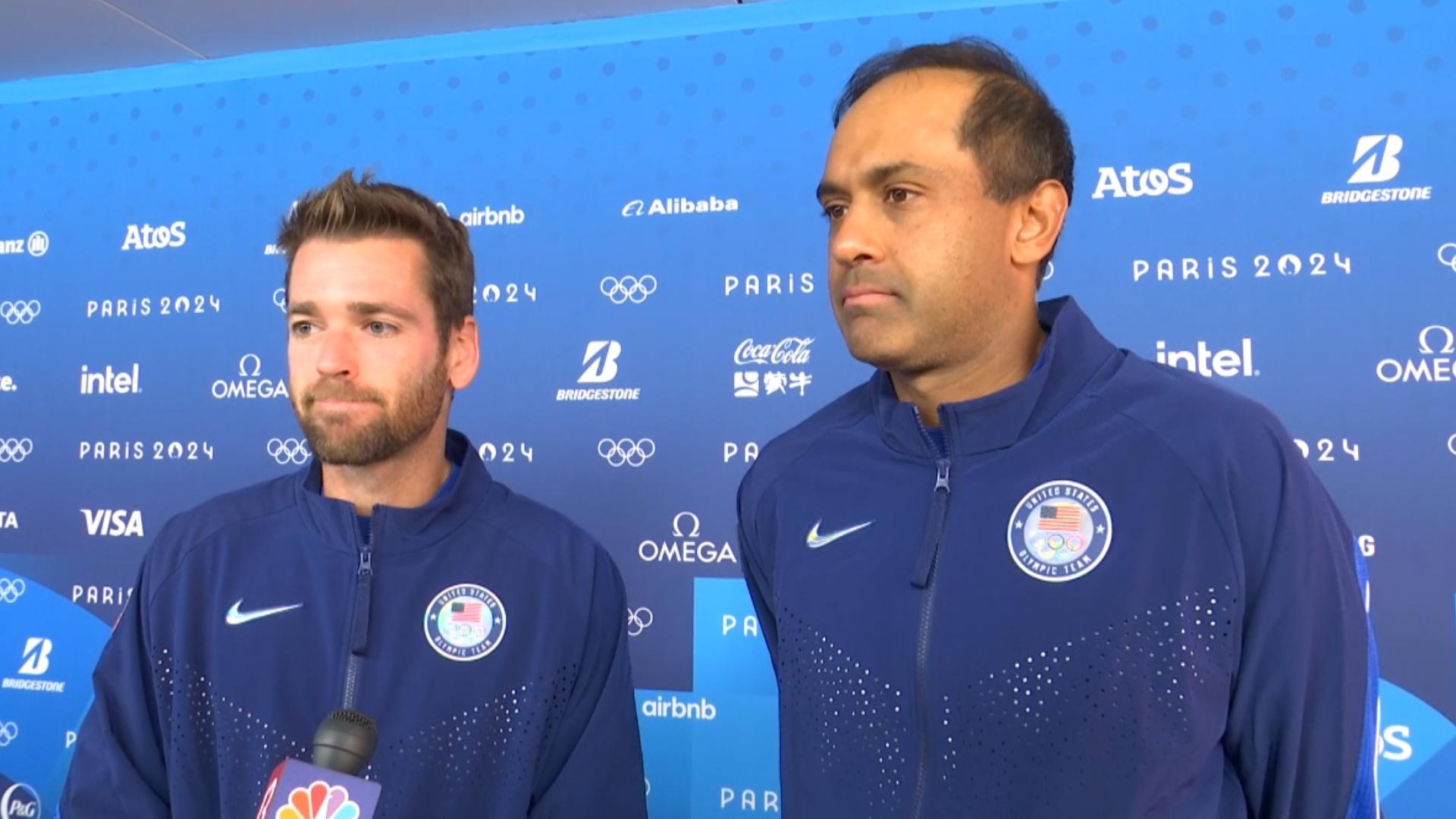 Rajeev Ram and Austin Krajicek played against Matthew Ebden and John Peers of Australia during their men's doubles gold medal match at the Olympics.