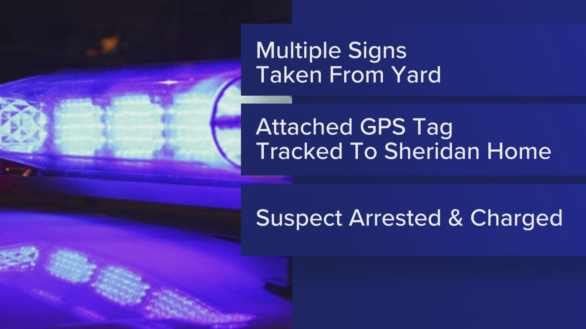 A Sheridan resident placed a GPS tracking device on one of their yard signs after noticing them going missing.