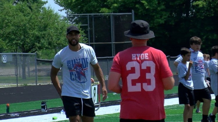 NFL's Micah Hyde comes home to Fostoria to teach kids finer points of football