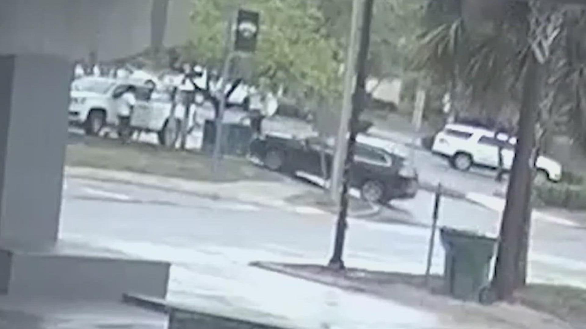 Three people face charges after a road rage incident about a turn signal ended in a shooting and crash and it was all caught on camera. Via: WFLA/Bradenton Police.