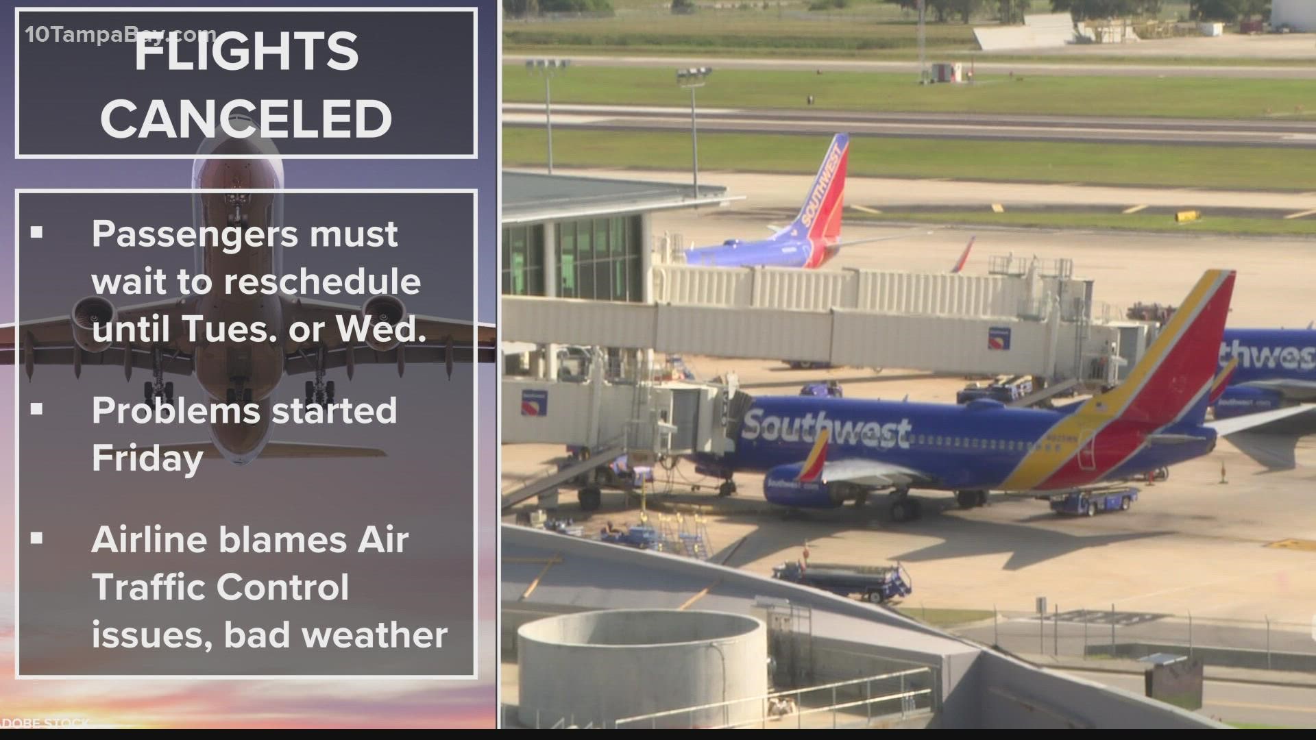The airline has canceled more than 1,000 weekend flights, according to flight tracker FlightAware.