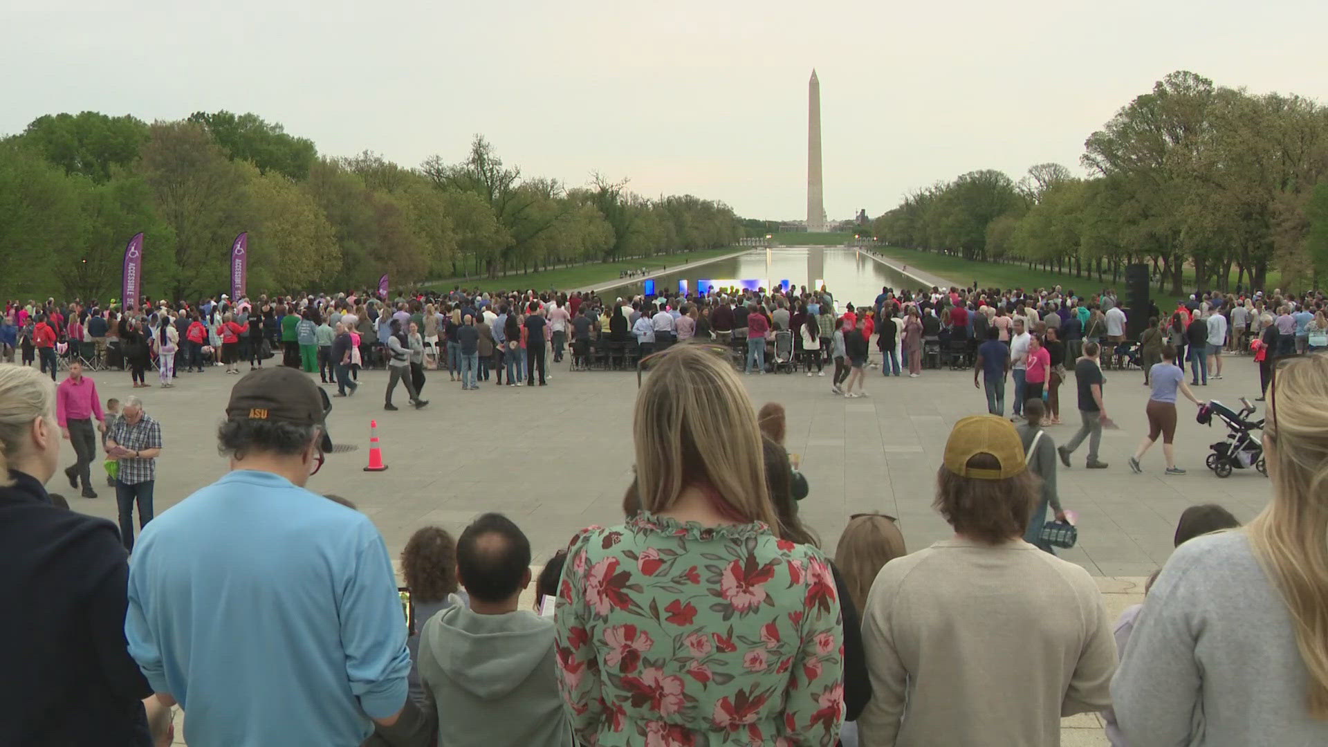 Thousands gathered for the 45th annual Easter sunrise service at the Lincoln Memorial, celebrating unity and tradition