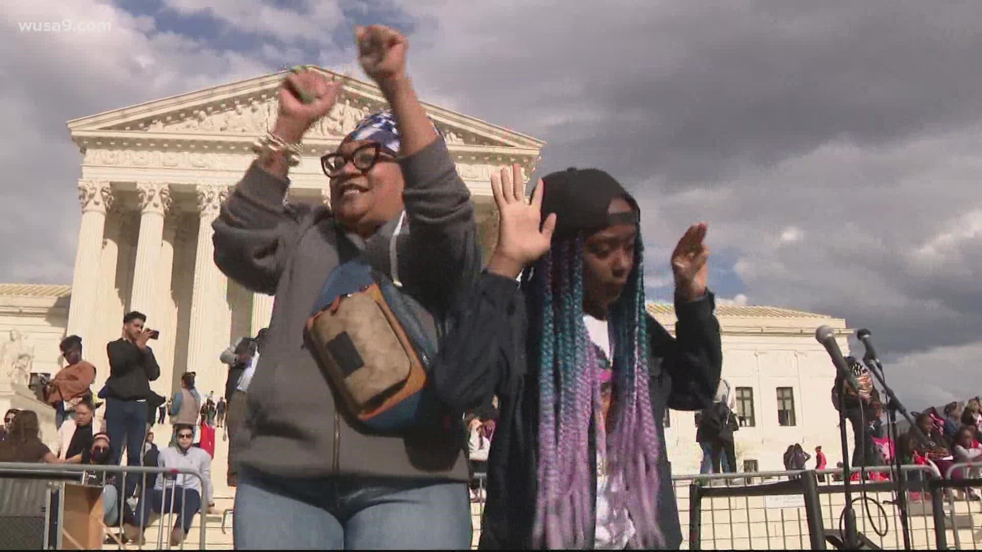 Hundreds of people gathered on the steps of the U.S. Supreme Court Friday to celebrate the first Black woman confirmed to serve on the nation’s highest court.