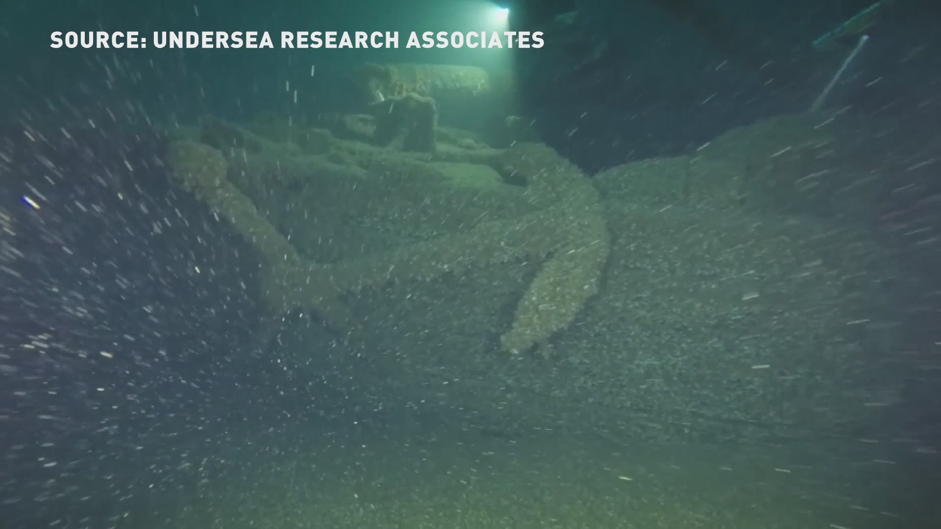 The Venus found itself caught in a gale storm on Lake Huron and wasn't able to get back to port in 1887. David Trotter and his dive team located and identified the Venus in May 2014, then dove the wreck again in the spring of 2016. In the video footage, you'll see several grindstones on the deck and inside the cargo hold of the vessel. Historical records say the Venus was the only ship to founder on Lake Huron carrying grindstones, making the identification easy for Trotter's team.