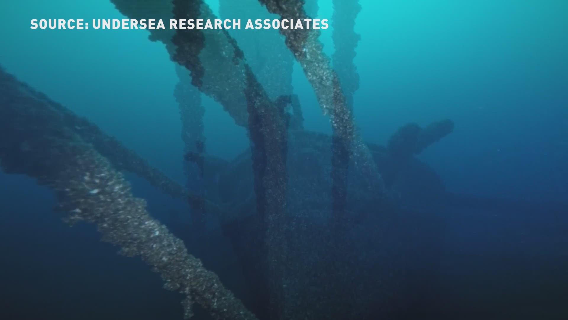 David Trotter and his Undersea Research Associate team of divers, located the schooner Montezuma on side-scan sonar in June 2016. She sits in a depth of 170-feet about 40 miles east of Ocsoda, Michigan, in Lake Huron. The wreck is intact, especially the cabin. The Montezuma sank in 1871 after colliding with another ship – the Hattie Johnson. Thick haze kept the two ships from seeing each other, causing the collision.